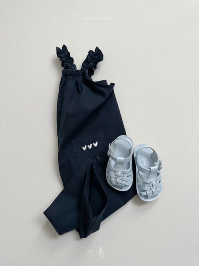 Atomeme03｜(70-110) 荷葉肩愛心口袋連身褲5