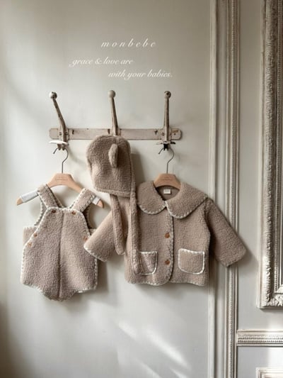 MONBEBE24｜(3m-3y) 滾邊刷毛背心7