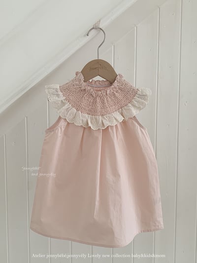 JE60｜(66-120cm) 粉嫩花邊領包屁衣/洋裝9