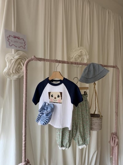 LePetitmot03｜(80-125cm) 插肩可愛臉上衣6