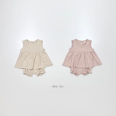 bebe nine17  (6m-24m) 2色氣質波浪無袖套裝2