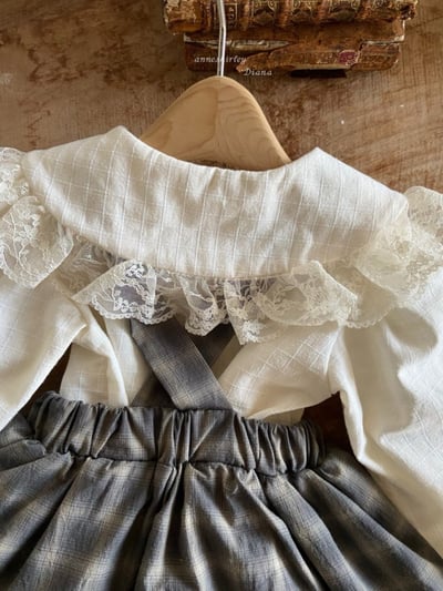 Anne Shirley17｜(3m-22m) 2色格紋/碎花蕾絲吊帶褲裙18