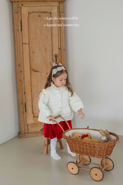 M-KIDS37｜(65-115cm) 2色法式絨面蕾絲洋裝14