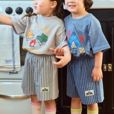 1st blue16｜(~93-118cm) 條紋棉質短褲1