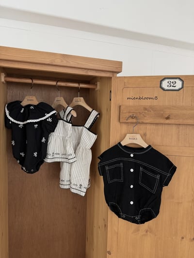 Bloom.b02｜(0m-18m) 蝴蝶結緞帶包屁衣7