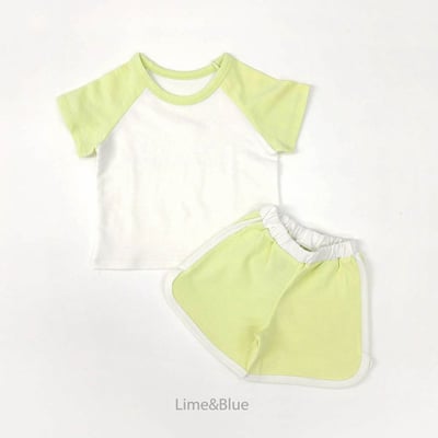 LIME&BLUE22｜(80-118cm)  插肩撞色運動套裝10