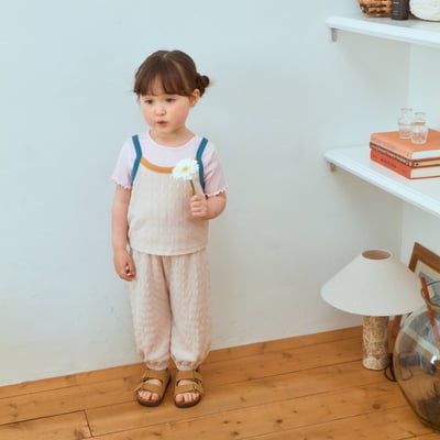 1st blue15｜(~93-118cm) 壓紋寬鬆縮口褲3