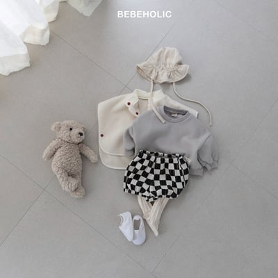 Bebe holic38｜(3m-18m) 褶皺格紋燈籠褲11