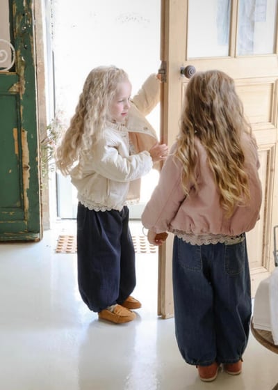 FLO46｜(85-135cm) 2色褶皺領鋪棉外套21