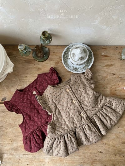 Monpetitbebe08｜(70cm-110cm) 摺邊夾層棉荷葉背心13