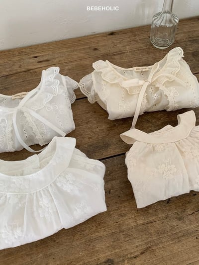 Bebe holic18｜(3m-18m) 繡花露肩吊帶褲6