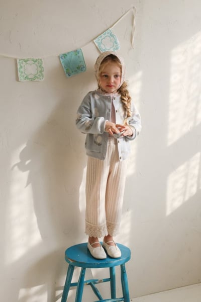 FLO18｜(75-140) 3色蕾絲滾邊直筒長褲15