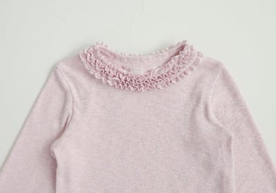 FLO22｜(75-140) 3色滾邊抓皺領上衣24