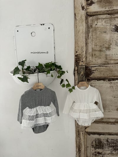 Bloom.b38｜(0m-7y) 蕾絲羅紋包屁衣/洋裝14