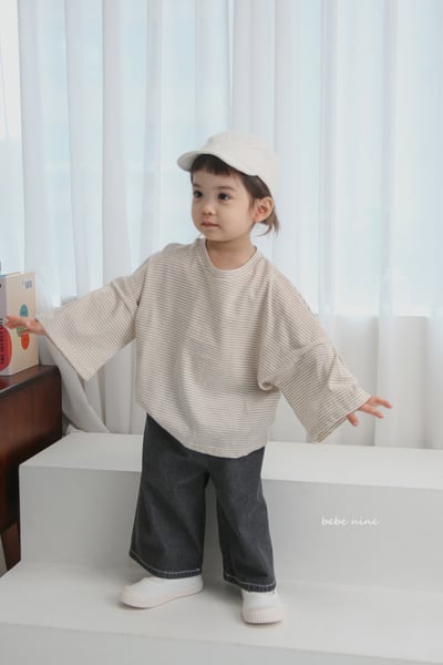 bebe nine08  (65-115) 2色條紋喇叭袖上衣12