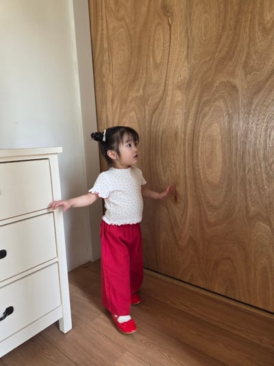 Color10｜(75-115cm) 愛心口袋直筒褲4