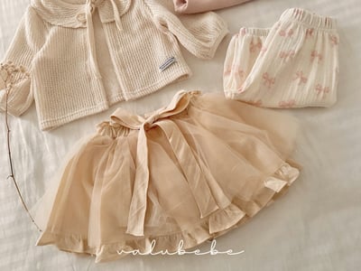 Valubebe31｜(65-80) 緞帶薄紗包屁褲裙7