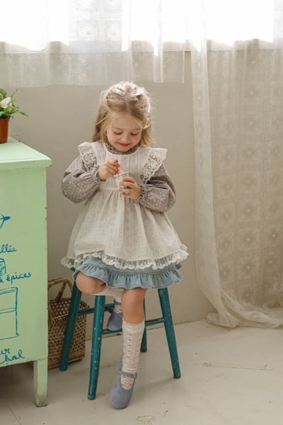 FLO26｜(75-140) 2色法式蕾絲拉鍊圍裙19