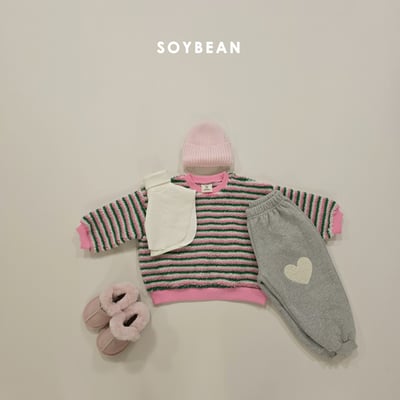 Soybean73｜(75cm-118cm) 刷毛條紋撞色上衣6
