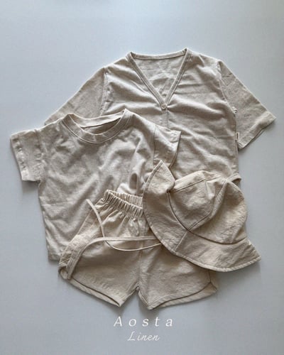 AOSTA20｜(6m-5y) 2款亞麻夏季短袖上衣9