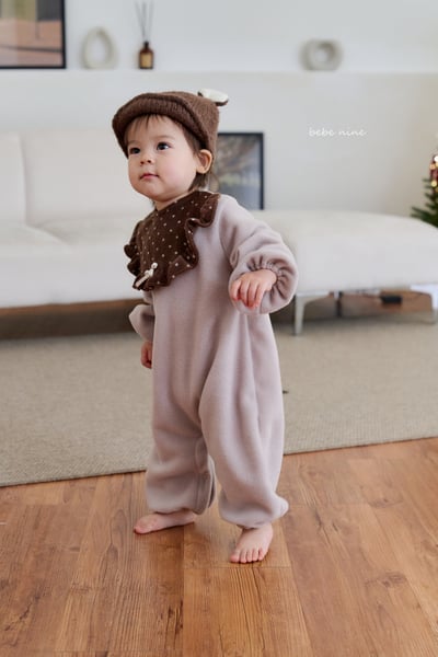 bebe nine04 (55cm-75cm) 2色磨毛荷葉圍兜設計連身衣10