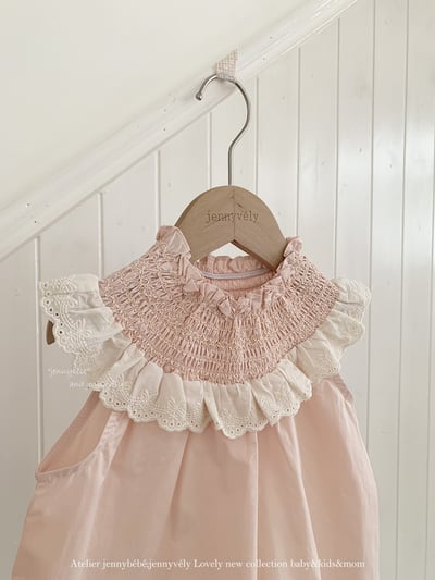 JE60｜(66-120cm) 粉嫩花邊領包屁衣/洋裝7