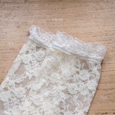 M-KIDS57｜(65-115cm) 無根蕾絲長襪2
