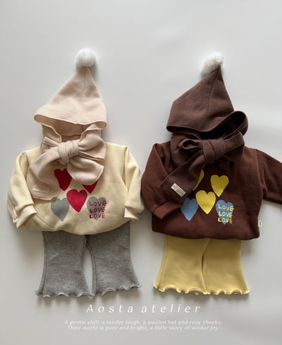 AOSTA66｜(6m-5y) 毛球連帽圍巾12