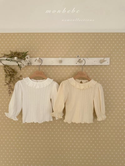 MONBEBE30｜(1y-8y) 荷葉領透氣上衣1