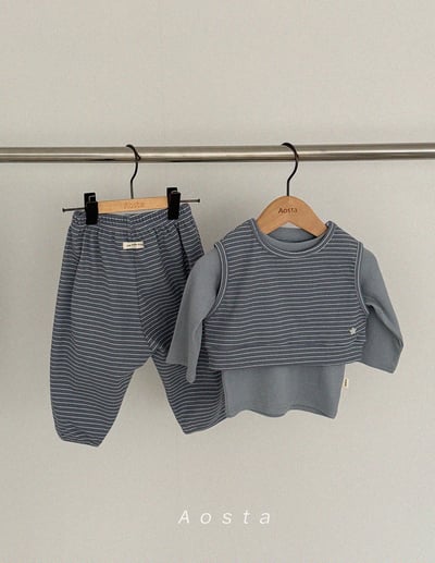 AOSTA39｜(6m-5y) 條紋短版背心17