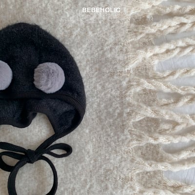Bebe holic05｜(free) 絨球刷毛綁帶帽9