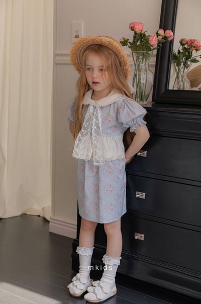 M-KIDS12｜(65-115cm) 歐式碎花滾邊洋裝12