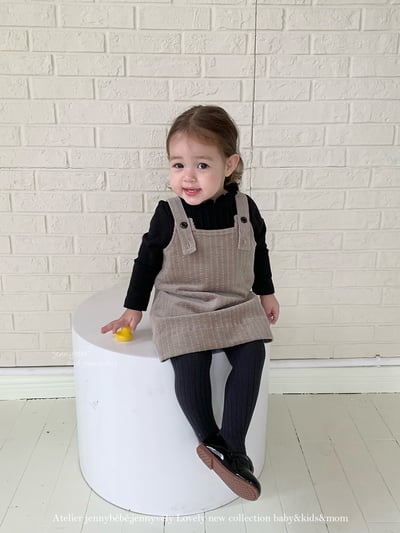 JE602｜(73cm-100cm) 學院風吊带連身裙/高領上衣11