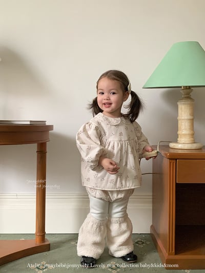 JE 651｜(73-100cm)  小花蕾絲包屁套裝6