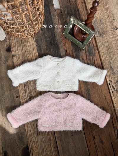 Marron 24｜(1y-6y) 羽毛珍珠開襟外套15