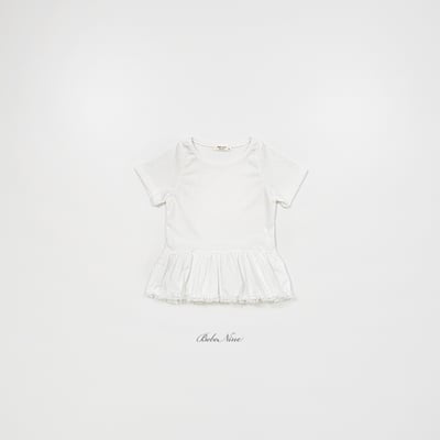 bebe nine33  (65cm-115cm) 3色素色蕾絲拼接上衣5