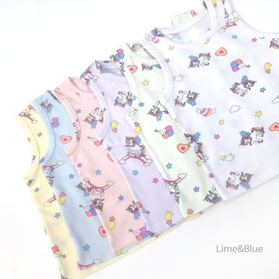 LIME&BLUE26｜(80-118cm)  獨角獸無袖套裝3