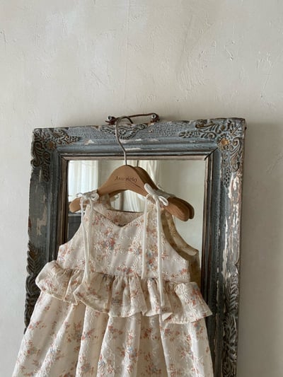 Anne Shirley35｜(1y-5y) 2色碎花壓紋綁帶洋裝11