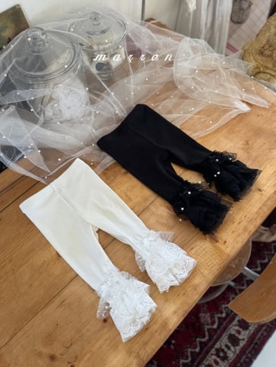 Marron51｜(1y-6y) 蕾絲喇叭緊身褲1