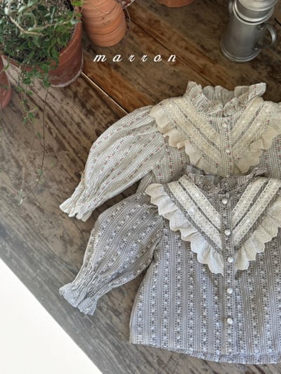 Marron13｜(1y-6y) 層次蕾絲花邊襯衫6