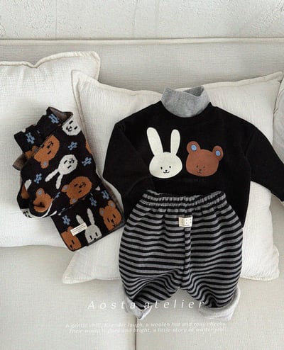 AOSTA33｜(6m-5y) 條紋休閒縮口褲15