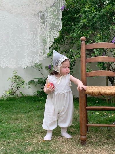 JE56｜(73-100cm) 刺繡花邊連身衣5