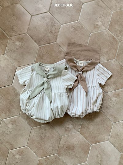 Bebe holic19｜(3m-18m) 水手條紋連身服2