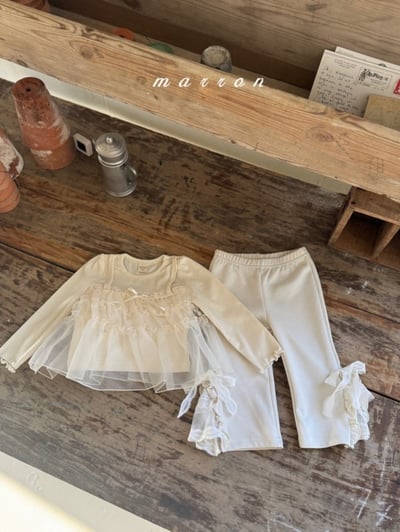 Marron07｜(1y-6y) 兩件式荷葉薄紗上衣8