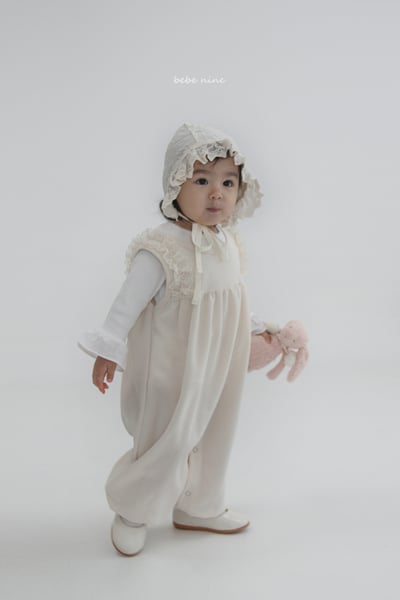 bebe nine18 (free) 1色荷葉花邊綁帶帽14