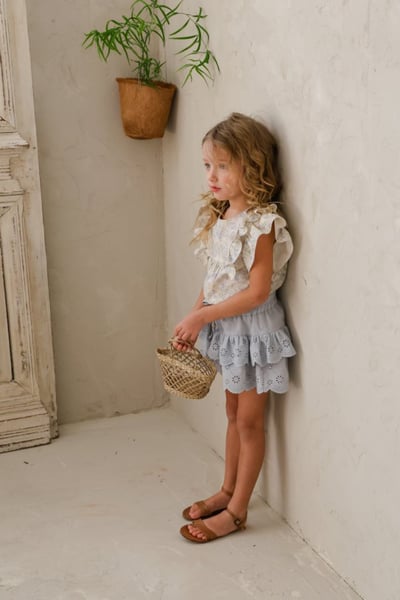 FLO08｜(75-140) 花朵蕾絲襯衫衣8