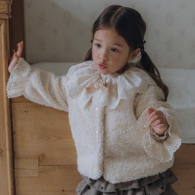 ROA04｜(80cm-120cm) 2色蕾絲領袖邊絨毛外套21