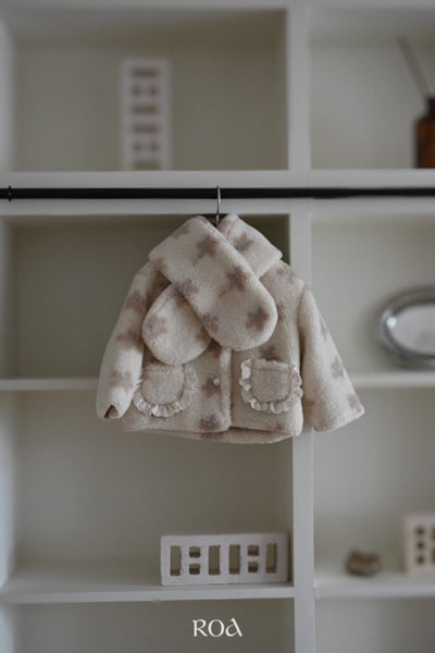 ROA02｜(Free) 甜美小花絨毛圍巾4