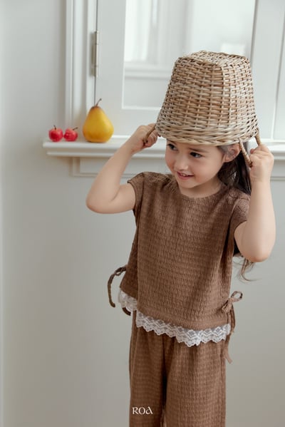 ROA04｜(6m-18m) 2色抓皺蕾絲滾邊套裝13