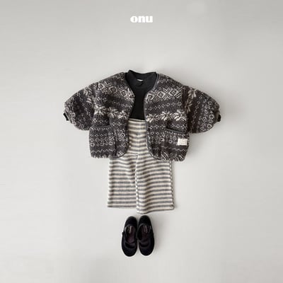 onu 54｜(70cm-115cm) 磨毛條文直筒長褲6